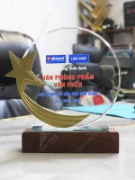 Kỷ niệm chương pha lê đế gỗ PLG026 3