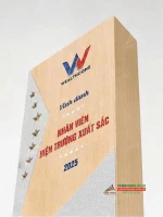 Kỷ niệm chương gỗ KNCG-10 gỗ tự nhiên kết hợp alunium cao cấp 0