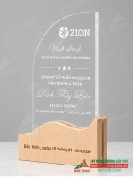 Kỷ niệm chương vinh danh Gỗ kết hợp Acrylic trong suốt KNCG-22