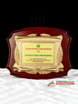Bảng vinh danh gỗ đồng quà tặng vinh danh - GD03