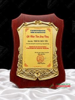 Bảng vinh danh gỗ đồng quà tặng cao cấp - GD12