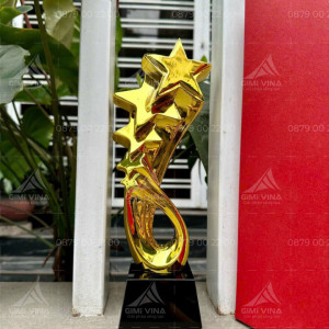 Cúp kim loại mạ vàng ngôi sao cao cấp - KL205