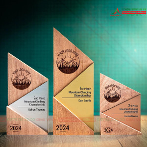 Kỷ niệm chương gỗ GM09S gỗ tự nhiên và alunium cao cấp