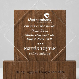 Kỷ niệm chương gỗ kết hợp Acrylic KNCG-18 quà tặng vinh danh cao cấp