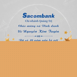 Kỷ niệm chương gỗ KNCG-21 kết hợp Acrylic cao cấp