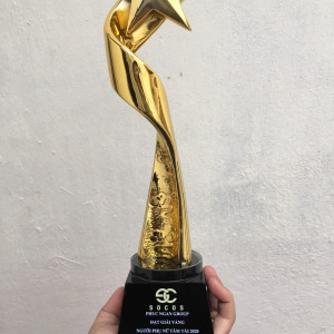 Cúp kim loại mạ vàng ngôi sao - KL207