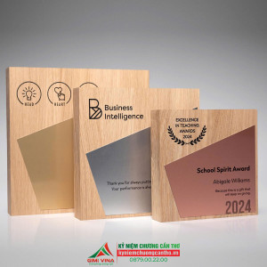 Kỷ niệm chương gỗ nhôm GM28 quà tặng vinh danh cao cấp