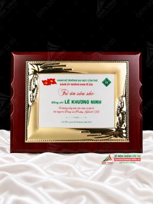 Bảng vinh danh gỗ đồng tri ân đối tác - GD05