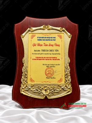 Bảng vinh danh gỗ đồng quà tặng cao cấp - GD12