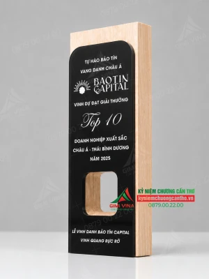 Kỷ niệm chương gỗ KNCG-14 - Gỗ và Acrylic cao cấp