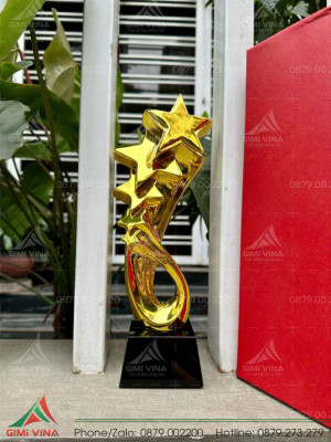Cúp kim loại mạ vàng ngôi sao cao cấp - KL205