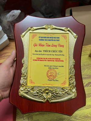 Bảng vinh danh gỗ đồng quà tặng cao cấp - GD12