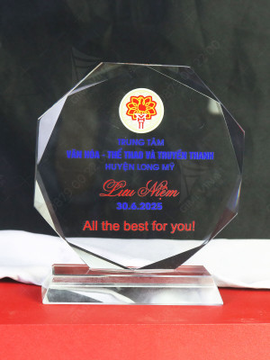 Kỷ niệm chương pha lê bát giác - PL345