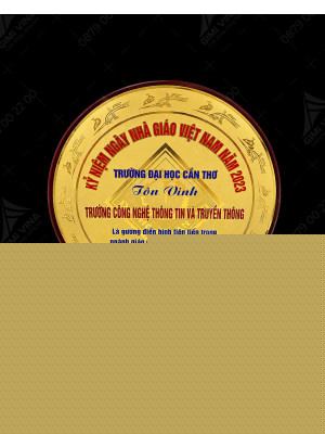 Kỷ niệm chương gỗ đồng tròn- GD01
