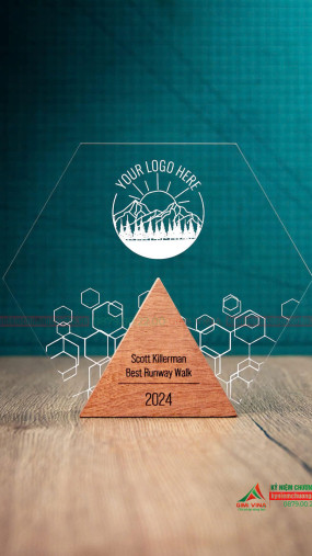 Kỷ niệm chương GM12 chất liệu gỗ tự nhiên và acrylic cao cấp